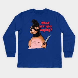 Dog with knife Kids Long Sleeve T-Shirt